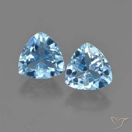 2.77ctw Natural Azul Cielo Topacio, Trillón, VVS-VS