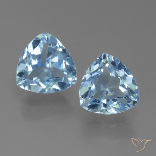 2.89ctw Natural Azul Cielo Topacio, Trillón, VVS-VS