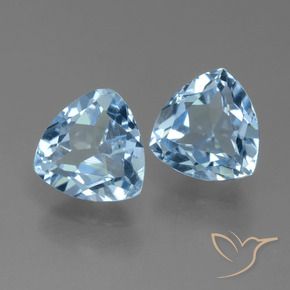 Gemas de Topacio Azul Cielo natural de 2.89 ct, Trillón, VVS-VS