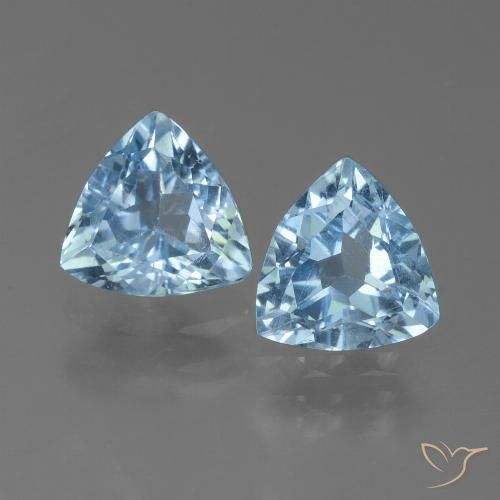 2.19ctw Natural Azul Cielo Topacio, Trillón, VVS-VS