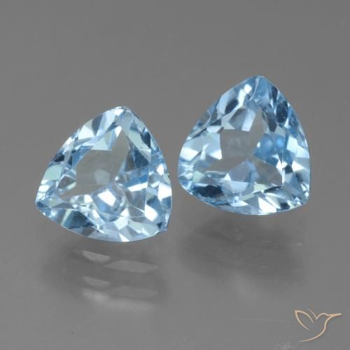Gemas de Topacio Azul Cielo natural de 2.83 ct, Trillón, VVS-VS