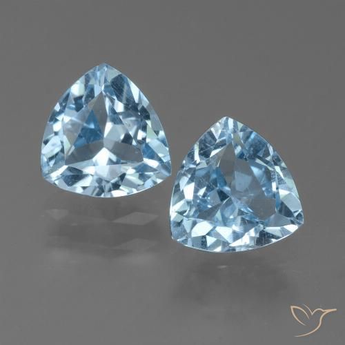 2.62ctw Natural Azul Cielo Topacio, Trillón, VVS-VS