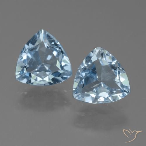 2.54ctw Natural Azul Cielo Topacio, Trillón, VS