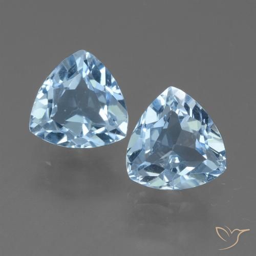 2.75ctw Natural Azul Cielo Topacio, Trillón, VVS-VS