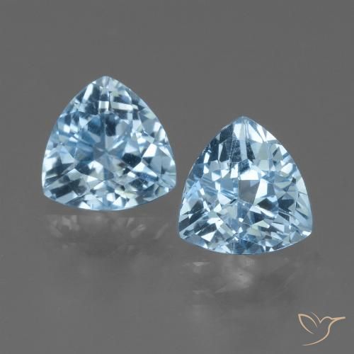 2.79ctw Natural Azul Cielo Topacio, Trillón, VVS-VS