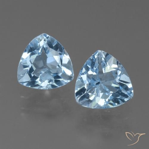 2.72ctw Natural Azul Cielo Topacio, Trillón, VVS-VS