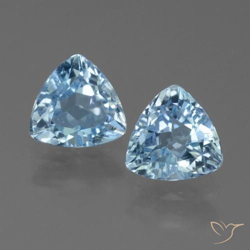 2.60ctw Natural Azul Cielo Topacio, Trillón, VS