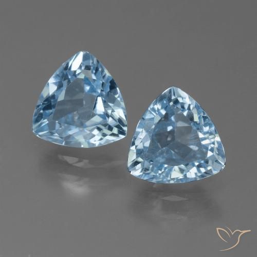 2.46ctw Natural Azul Cielo Topacio, Trillón, VS