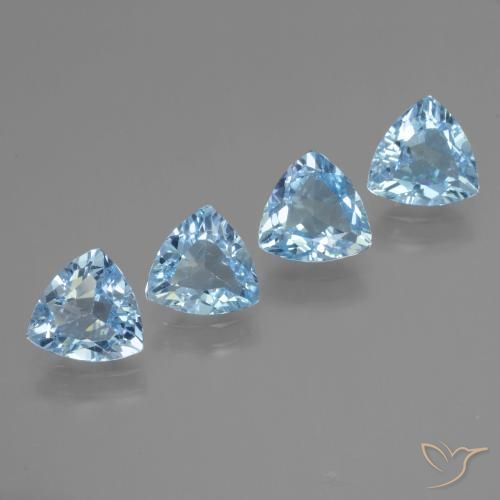 Gemas de Topacio Azul Cielo natural de 4.47 ct, Trillón, VVS-VS