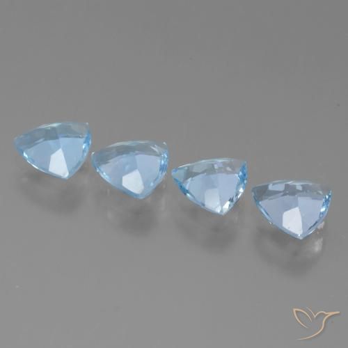 Gemas de Topacio Azul Cielo natural de 4.47 ct, Trillón, VVS-VS