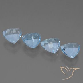 Gemas de Topacio Azul Cielo natural de 5.59 ct, Trillón, VVS-VS