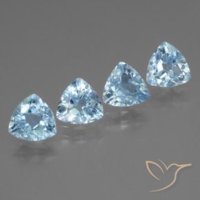 Gemas de Topacio Azul Cielo natural de 4.88 ct, Trillón, VS