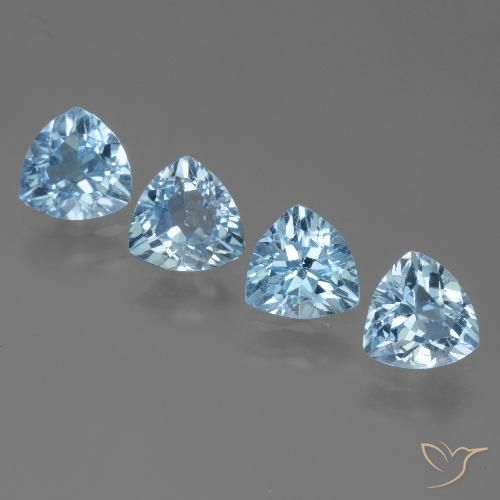 4.99ctw Natural Azul Cielo Topacio, Trillón, VVS-VS