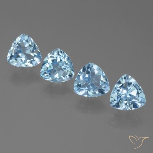 4.85ctw Natural Azul Cielo Topacio, Trillón, VVS-VS