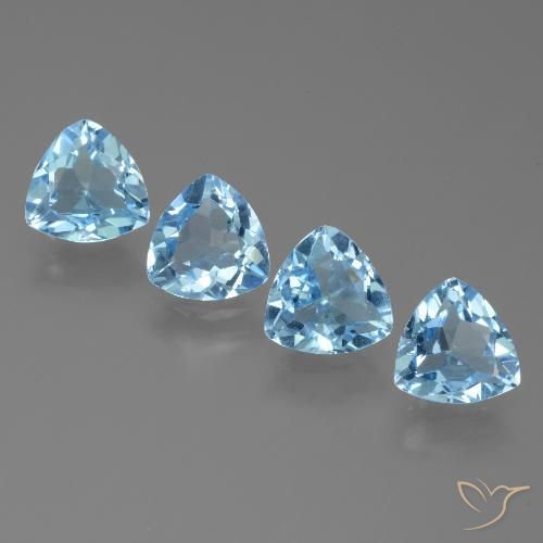 Gemas de Topacio Azul Cielo natural de 4.85 ct, Trillón, VVS-VS