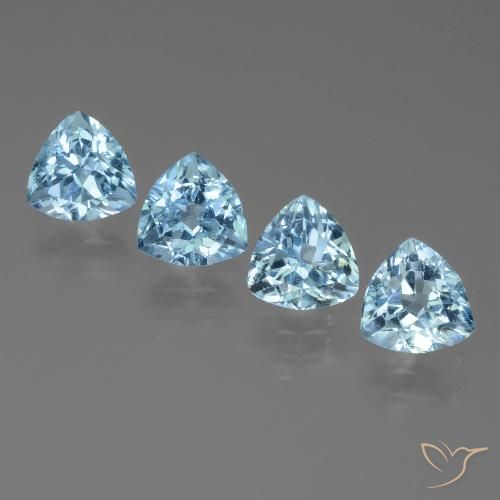 4.95ctw Natural Azul Cielo Topacio, Trillón, VVS-VS