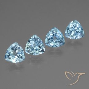 Gemas de Topacio Azul Cielo natural de 4.95 ct, Trillón, VVS-VS