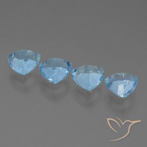 Gemas de Topacio Azul Cielo natural de 4.95 ct, Trillón, VVS-VS