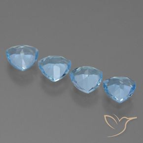 Gemas de Topacio Azul Cielo natural de 5.08 ct, Trillón, VVS-VS