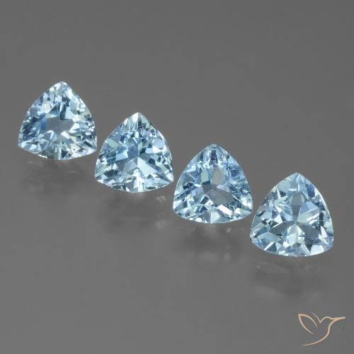 4.75ctw Natural Azul Cielo Topacio, Trillón, VVS-VS