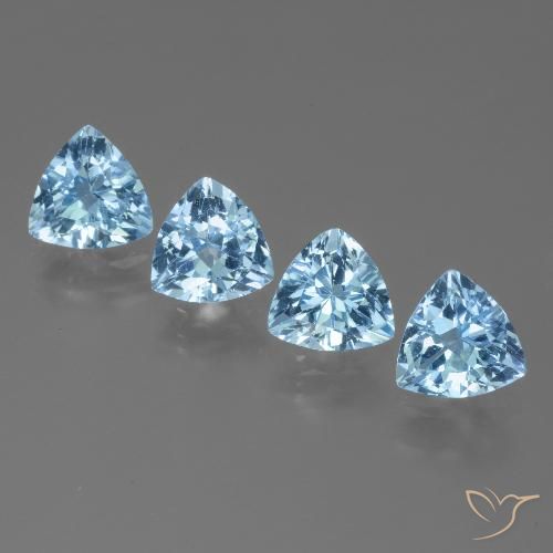 4.84ctw Natural Azul Suizo Topacio, Trillón, VVS-VS