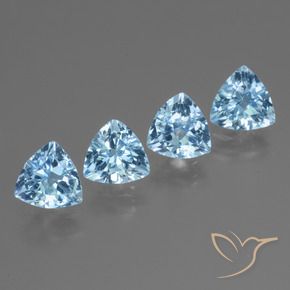 Gemas de Topacio Azul Suizo natural de 4.84 ct, Trillón, VVS-VS