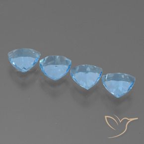 Gemas de Topacio Azul Suizo natural de 4.84 ct, Trillón, VVS-VS
