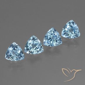 Gemas de Topacio Azul Cielo natural de 4.54 ct, Trillón, VVS-VS