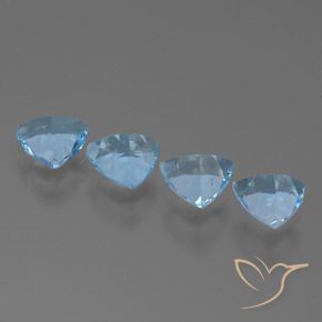 Gemas de Topacio Azul Cielo natural de 4.54 ct, Trillón, VVS-VS