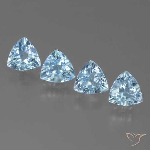 4.65ctw Natural Azul Cielo Topacio, Trillón, VVS-VS