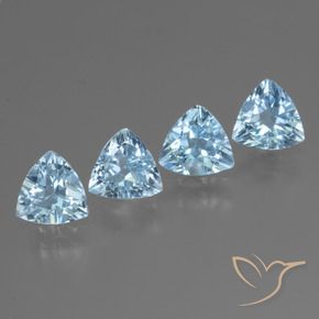 Gemas de Topacio Azul Cielo natural de 4.65 ct, Trillón, VVS-VS