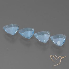 Gemas de Topacio Azul Cielo natural de 4.65 ct, Trillón, VVS-VS