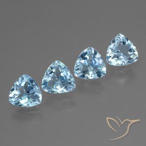 Gemas de Topacio Azul Cielo natural de 4.86 ct, Trillón, VVS-VS