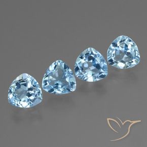 Gemas de Topacio Azul Cielo natural de 5.37 ct, Trillón, VVS-VS