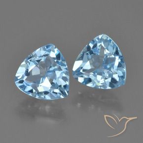 Gemas de Topacio Azul Suizo natural de 2.63 ct, Trillón, VS