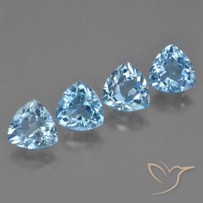 Gemas de Topacio Azul Cielo natural de 5.36 ct, Trillón, VVS-VS