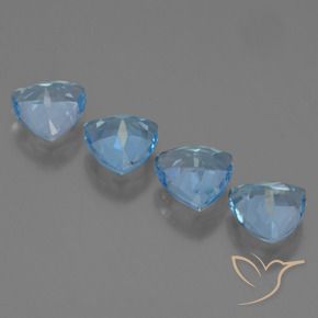 Gemas de Topacio Azul Suizo natural de 5.56 ct, Trillón, VVS-VS