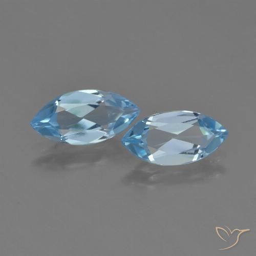 2.27ctw Natural Azul Suizo Topacio, Marquesa, VVS-VS