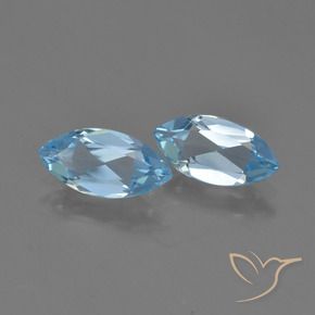 Gemas de Topacio Azul Suizo natural de 2.27 ct, Marquesa, VVS-VS