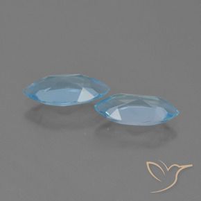 Gemas de Topacio Azul Suizo natural de 2.27 ct, Marquesa, VVS-VS
