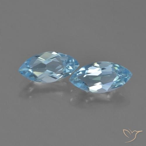 2.37ctw Natural Azul Cielo Topacio, Marquesa, VVS-VS