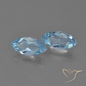 Gemas de Topacio Azul Cielo natural de 2.37 ct, Marquesa, VVS-VS