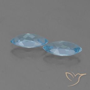 Gemas de Topacio Azul Cielo natural de 2.37 ct, Marquesa, VVS-VS