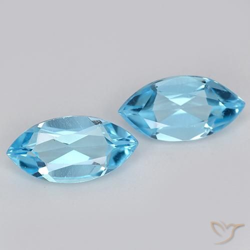 2.24ctw Natural Azul Cielo Topacio, Marquesa, VVS-VS
