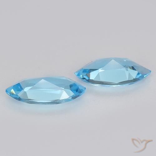Gemas de Topacio Azul Cielo natural de 2.24 ct, Marquesa, VVS-VS
