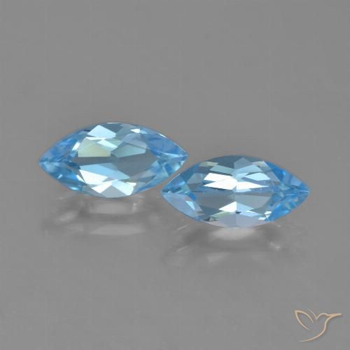 2.42ctw Natural Azul Suizo Topacio, Marquesa, VVS-VS