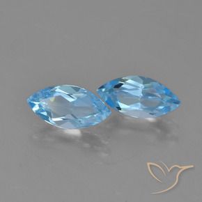 Gemas de Topacio Azul Suizo natural de 2.42 ct, Marquesa, VVS-VS