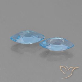 Gemas de Topacio Azul Suizo natural de 2.42 ct, Marquesa, VVS-VS