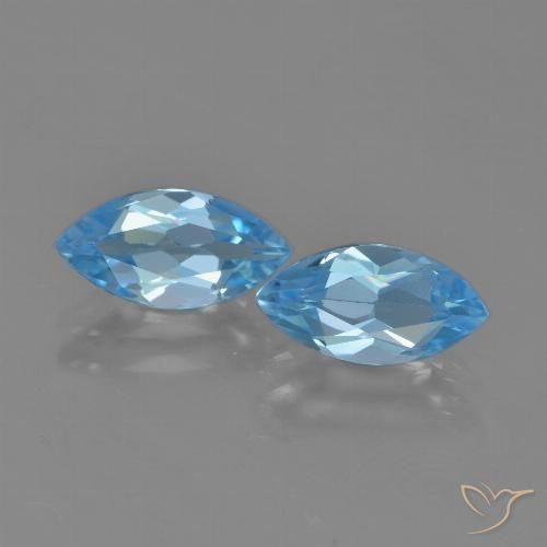 2.65ctw Natural Azul Suizo Topacio, Marquesa, VVS-VS