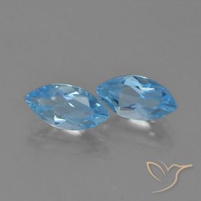 Gemas de Topacio Azul Suizo natural de 2.65 ct, Marquesa, VVS-VS